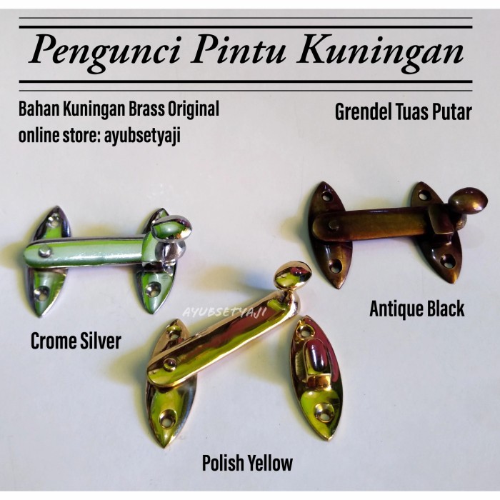 My Grendel Kuningan Tuas Klik Grendel Antik Klasik Grendel Pintu Kuningan