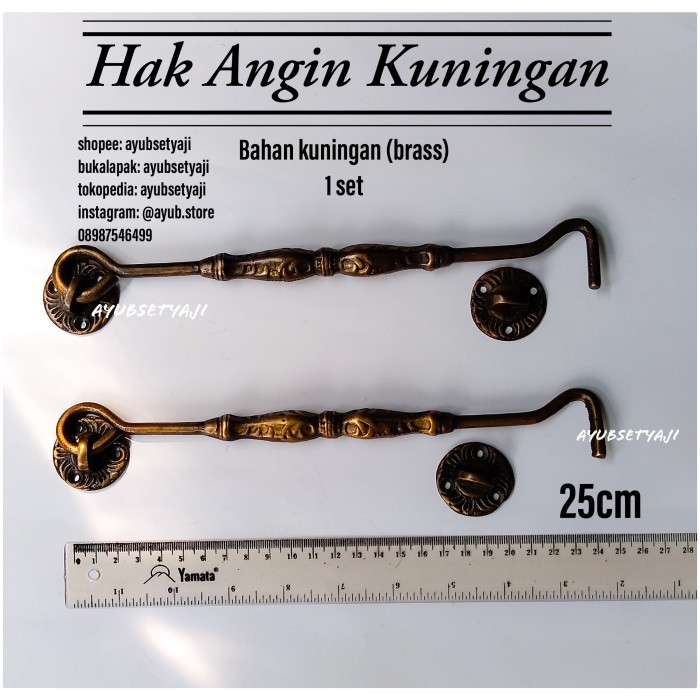 My Hak Angin Kuningan Ukir Antik Klasik Hak Angin Mewah Kuningan Panjang