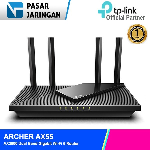 TP-LINK Archer AX55 AX3000 Dual Band Gigabit Wi-Fi 6 Router