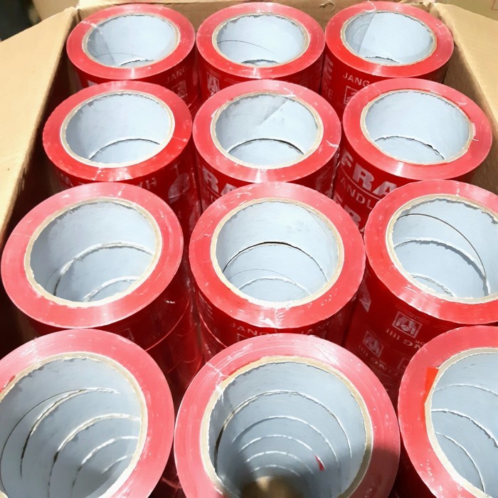 

LAKBAN FRAGILE MERAH 2" (48MM 100 YARD FULL) TEBAL DUS AN