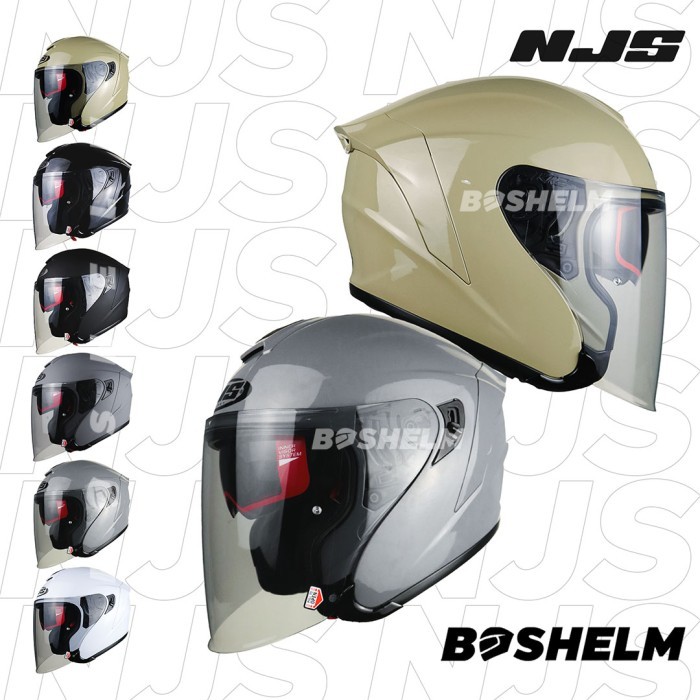 Helm Njs Kairoz Solid Double Visor Helm Half Face Sni