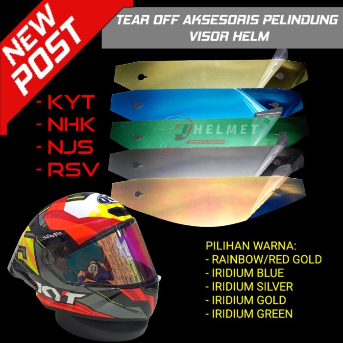 FREE ONGKIR Tear Off Helm Rsv FF500 Nhk Rx9 Aksesoris Kaca Visor Flat