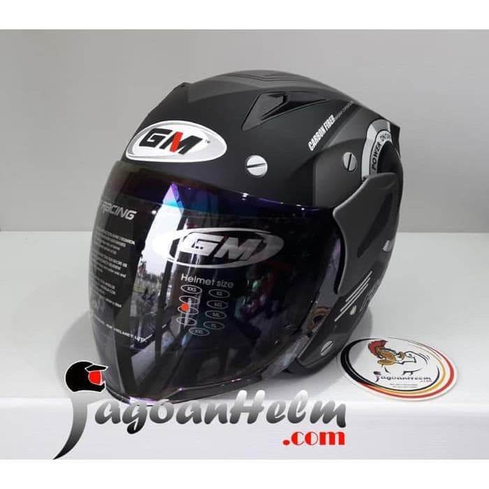 BOOM SALE HELM/HELM GM/GM/OTOMOTIF/AKSESORIS GM HELM FIGHTER SR CENTRAL BLACK