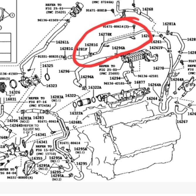 Pipa Bypass Vx200 Bensin 1Ur 4600Cc Pipa Air Oil Cooler Ori 16268