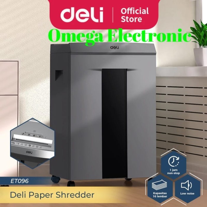 

TERBARU! Deli ET096 Paper Shredder Mesin Penghancur Kertas 30 L 16 Lembar 60 Menit ET 096