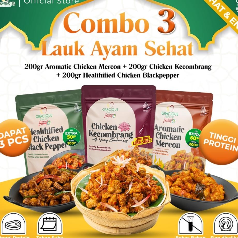 

Graciou Combo 3 Lau Ayam Ehat Chien Mercon Chien Ecombrang Chien Blapepper