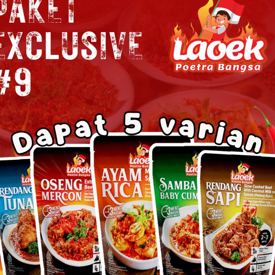

Paet Ecluive 9 Rendang Tuna Oeng Mercon Ayam Rica Ambal Baby Cu Rendang Api