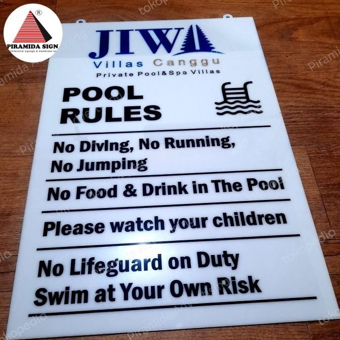 

TERBARU - Sign a4 Pool Rules acrylic outdoor