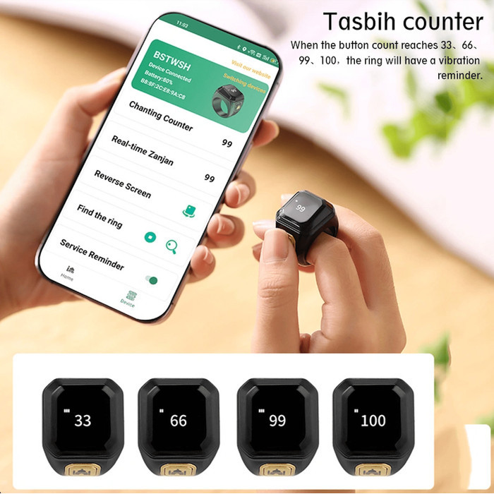 Tasbih Digital Ring Led Zikir Ring Cincin Tasbih Ring