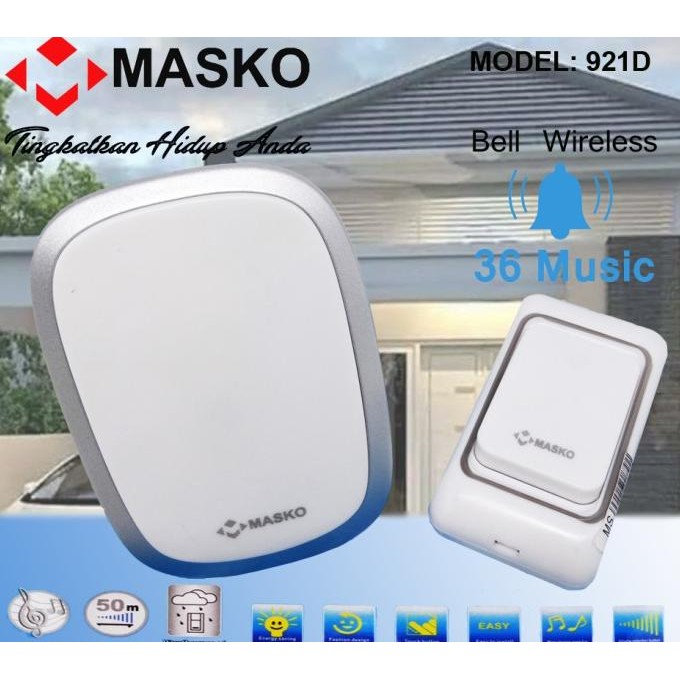 Terlaris BEL PINTU 36 MUSIK WIRELESS / BELL RUMAH /DOOR TANPA KABEL MASKO SALE