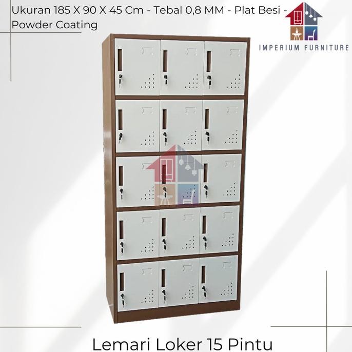 TERBARU - Lemari Loker 15 Pintu / Loker Besi 15 Pintu / Lemari Loker/Loker Besi