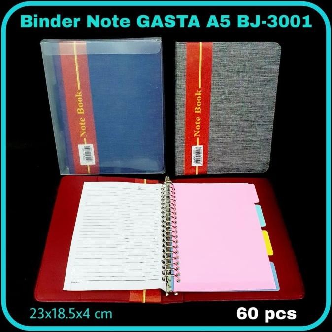 

MAP BINDER NOTE A5 COVER KULIT PVC POLOS MOTIF NOTEBOOK RING BESI STOK TERBATAS