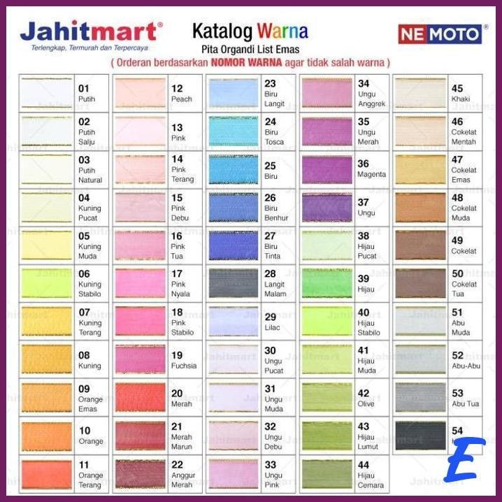 

| JH | PITA ORGANDI LIST EMAS MERK NEMOTO