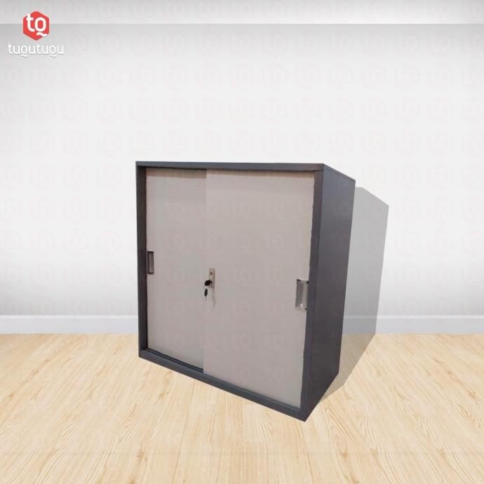 

TERMURAH - Lemari Kantor Besi Penyimpanan 2 Rak Pintu Panel Sliding atau Geser