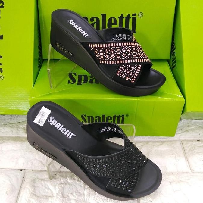 Promo, Sandal Selop Wedges Wanita Spaletti Spa24-192 Terbaru Dan Original