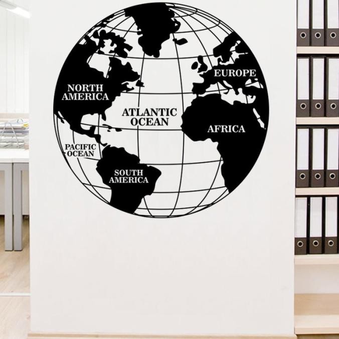 

STIKER DINDING PETA WORLD MAP KANTOR BOLA DUNIA GLOBE CUTTING STOK TERBATAS