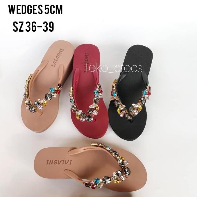 New Item, Mew  Sandal Wedges Swarowski Ingvivi / Sandal Juice Wedges