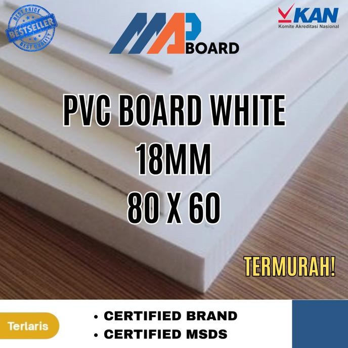 

POTONGAN PVC BOARD / PVC FOAM BOARD / MAP BOARD 18MM UKURAN 80X60 CM STOK TERBATAS