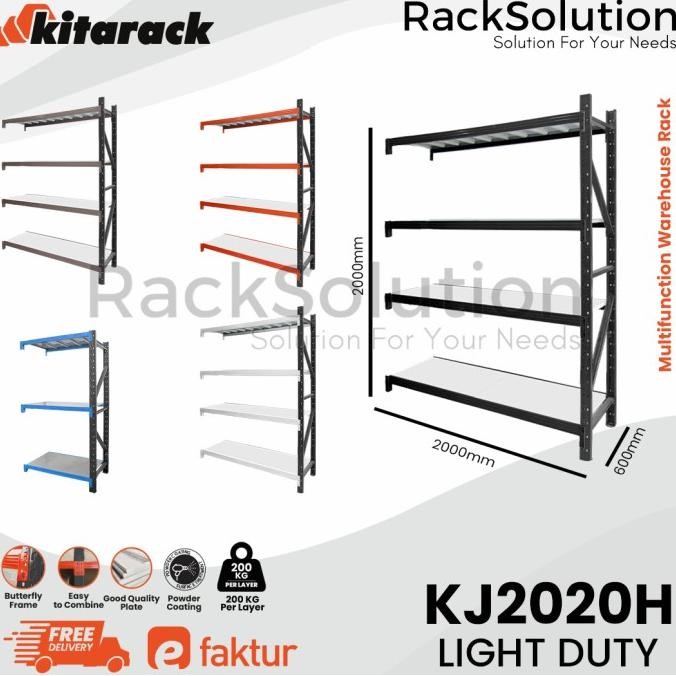 BEBAS ONGKIR - KITARACK KJ2020H JOINTER Rack Gudang 2M Multifungsi 200KG 3/4 Layer