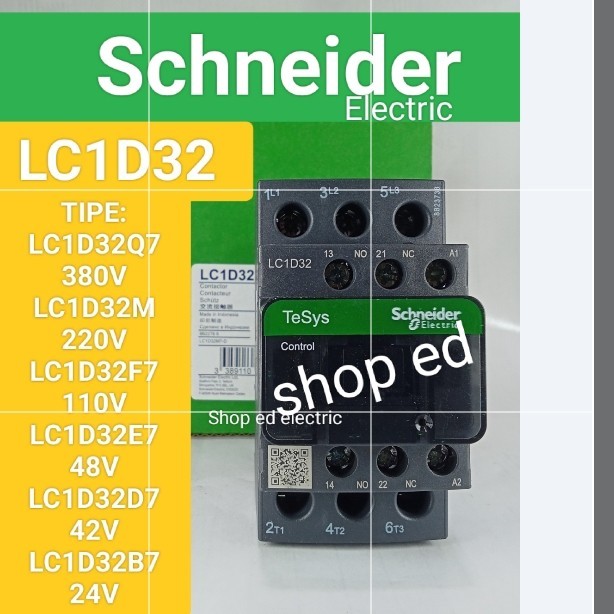 Kontaktor Contactor Lc1D32Q7/Lc1D32 Q7 380Vac 50A 3Phase Schneider
