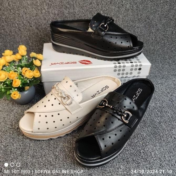 Best Promo, [Bisa Cod] Sofiya Ori 8040 3 Sandal Wedges Wanita Import / Sendal Super Ringan / Tinggi 