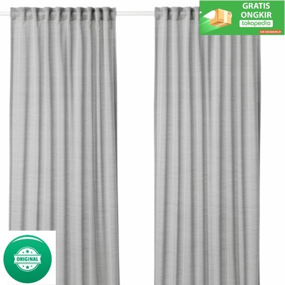

TERBARU! lKEA 1Set 2 Lembar Kain Gorden Jendela HJ 145x300cm ORI_Abu