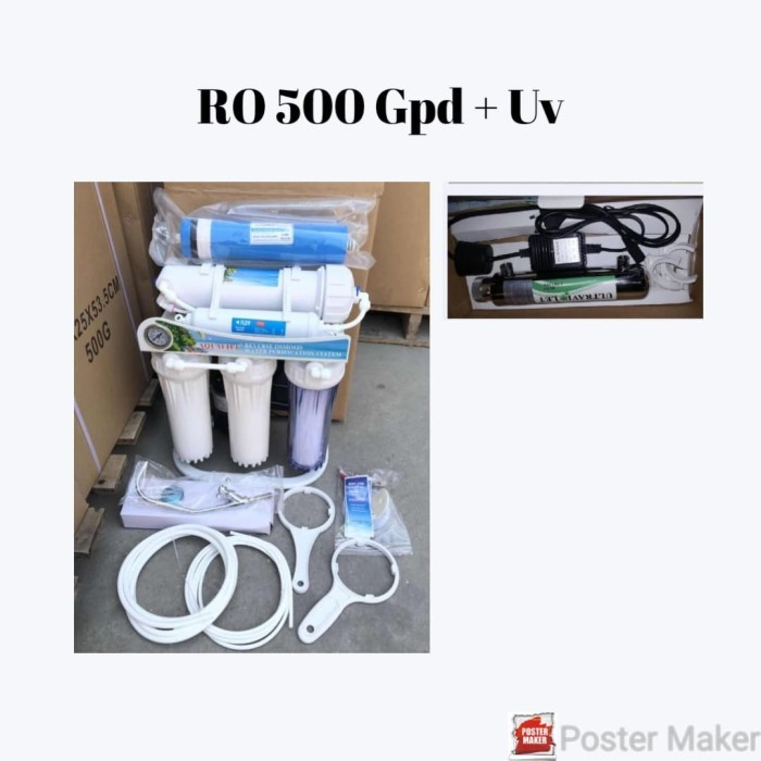 

TERBARU! Mesin RO 500 Gpd 7 Step + Uv Reverse osmosis Air minum Eugen