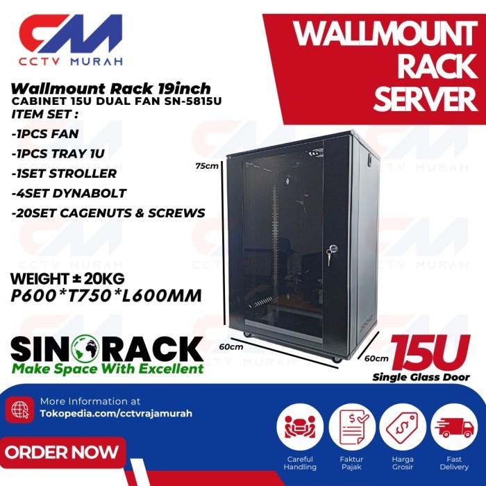 HOT SALE! Wall mount Rack Server 15U, Rak Server Single Door 15U
