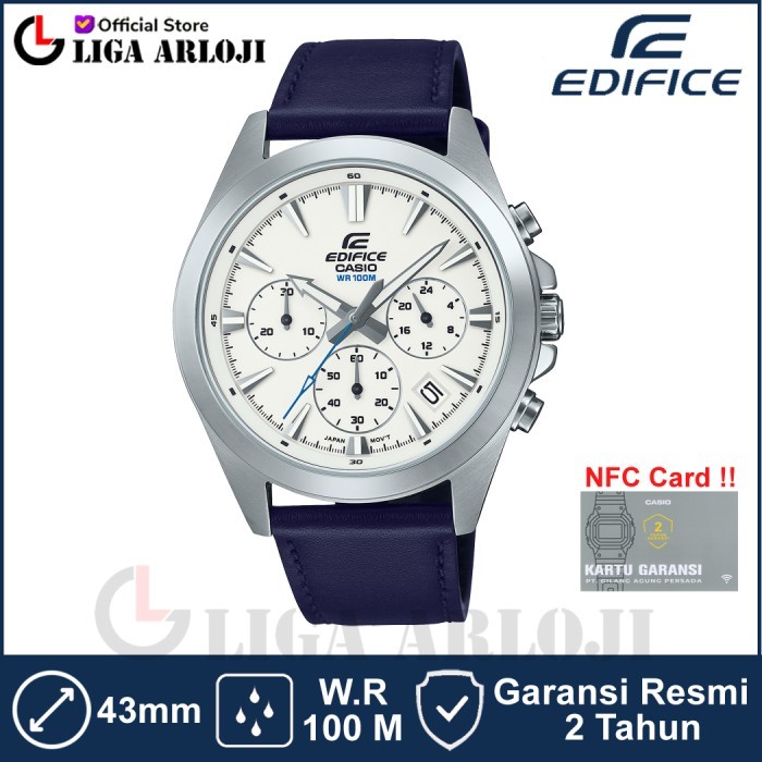 Casio EDIFICE EFV-630L-7AVUDF Jam Tangan Pria Analog Leather Kulit Chronograph EFV-630L-7A EFV630L