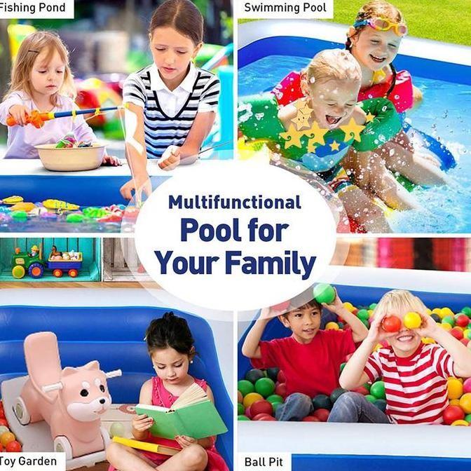 Free Gift120Cm Kolam Renang Anak /Kolam Renang Keluarga Tiup Besar /Dengan Pompa Kolam Renang Anak 1