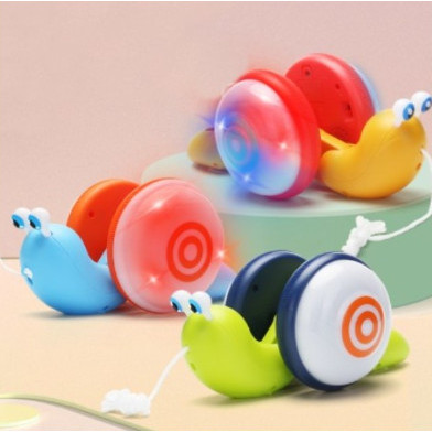 

HOT SALE! Mainan Siput Lovely Lanyard Snail Musik Lampu Nyala Tali Tarik Jalan