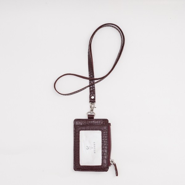 

ID Card Holder Kulit Asli Lanyard STARKE Hustle Hog II Croco Maroon