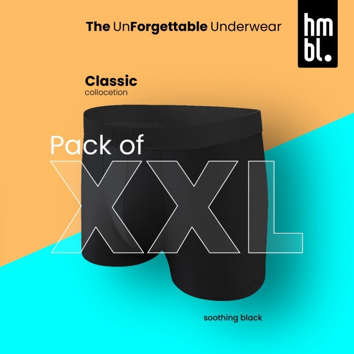 hmbl Boxer Brief Men 3 PCS XXL, Celana Dalam Pria Big Size Underwear