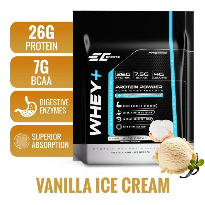 

EC Sports Whey Protein Isolate Powder Vanilla Ice Cream 898 G