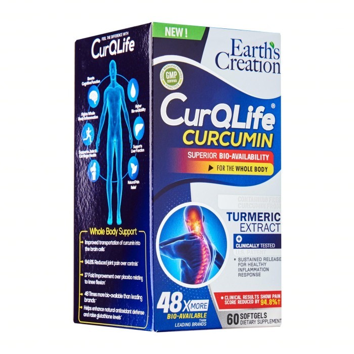 

Earth's Creation CurQLife Turmeric Curcumin Pain Relief 60 per pack