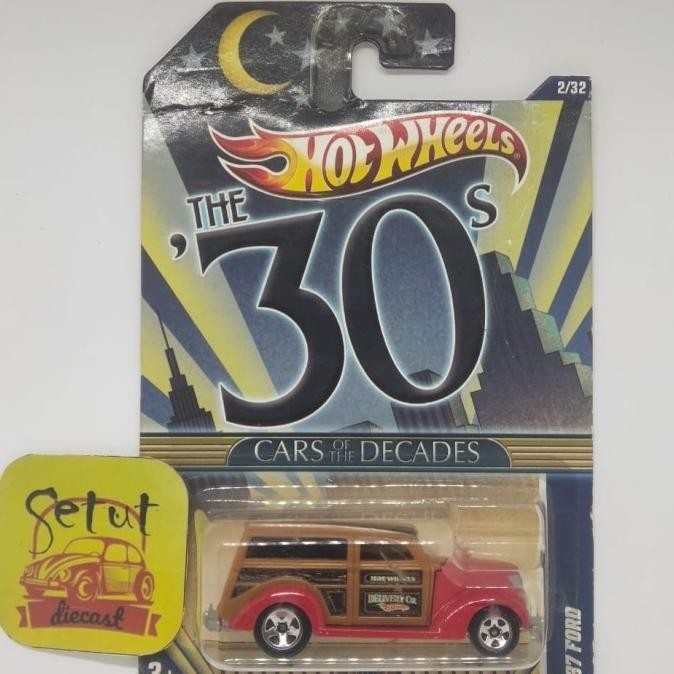 HOT WHEELS HOTWHEELS 37 FORD CARS OF DECADES BASE BESI MERAH RED RARE