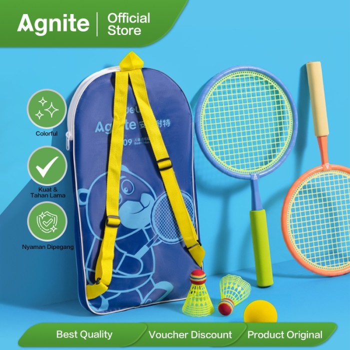 agnite raket bulutangkis anak / children badminton racket raket bulu tangkis mini mainan anak ft409