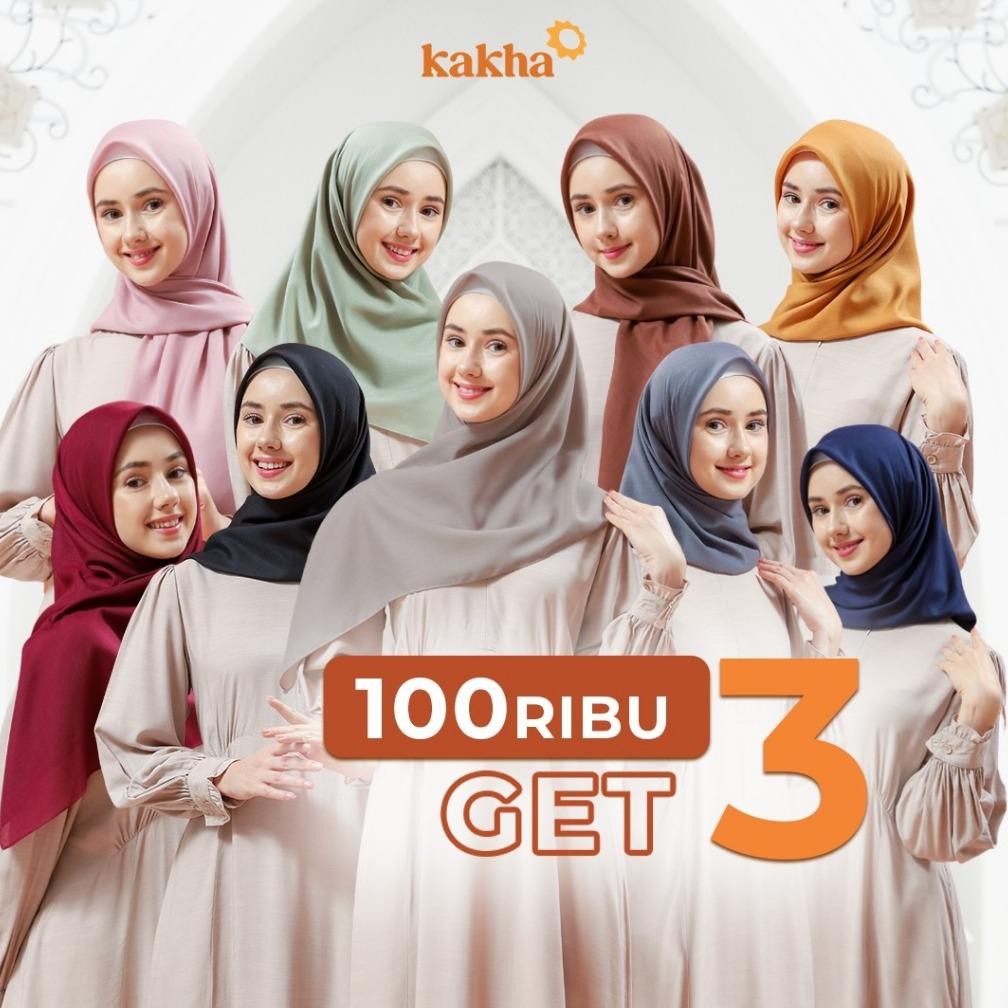 Kakha - Beli 3/100 Ribu Jilbab Segi Empat 30 Warna Polos / Hijab Voal / Hijab Voal Premium / Hijab P