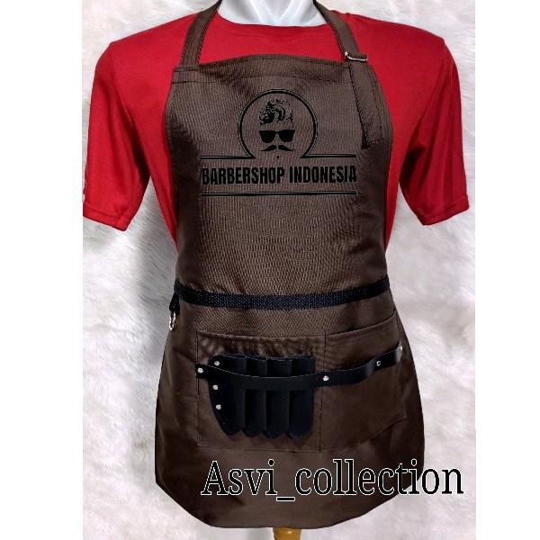terbaru  apron barbershop , celemek pangkas rambut, celemek caffee, apron premium 100%original