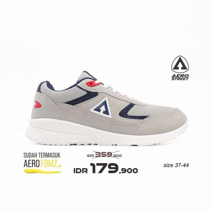 Aerostreet 37-44 Osaka Putih Abu Muda Biru Tua - Sepatu Sneakers