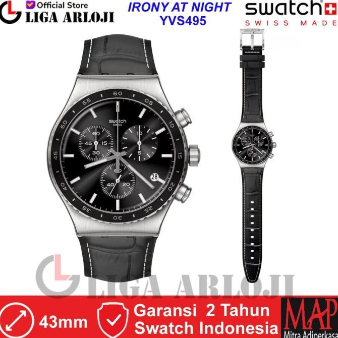 SWATCH YVS495 IRONY AT NIGHT Jam Tangan Pria Analog Chronograph