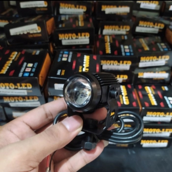 Lampu Tembak D2 Laser Mini Moto Led Foglamp Dual Colour
