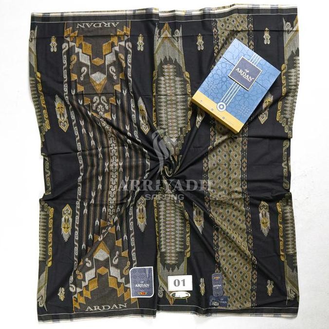 Miliki Ardan Sarung Motif Sjl Songket Jaquard Luxury Hitam Warna Putih