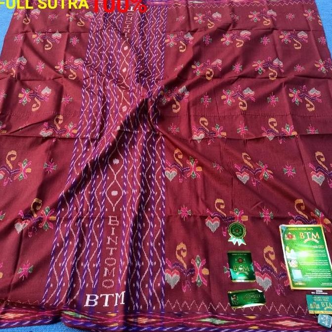 Miliki Sarung Btm Full Sutra 100% Motif Bhs Kembang - Pabrik Mst Muslim Dewasa Lembut - Songket, Mew