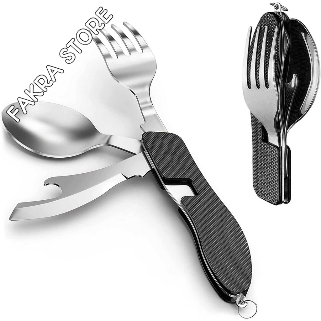 Sendok Garpu Pisau Swiss Army Military Camping Pocket Knife EDC 4 in 1 - A011 Original Termurah