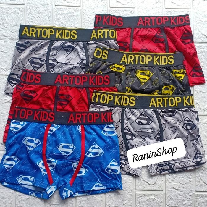 12 pcs Batman Boxer Artop Kids Anak Laki Laki Usia 8 tahun - 12 tahun