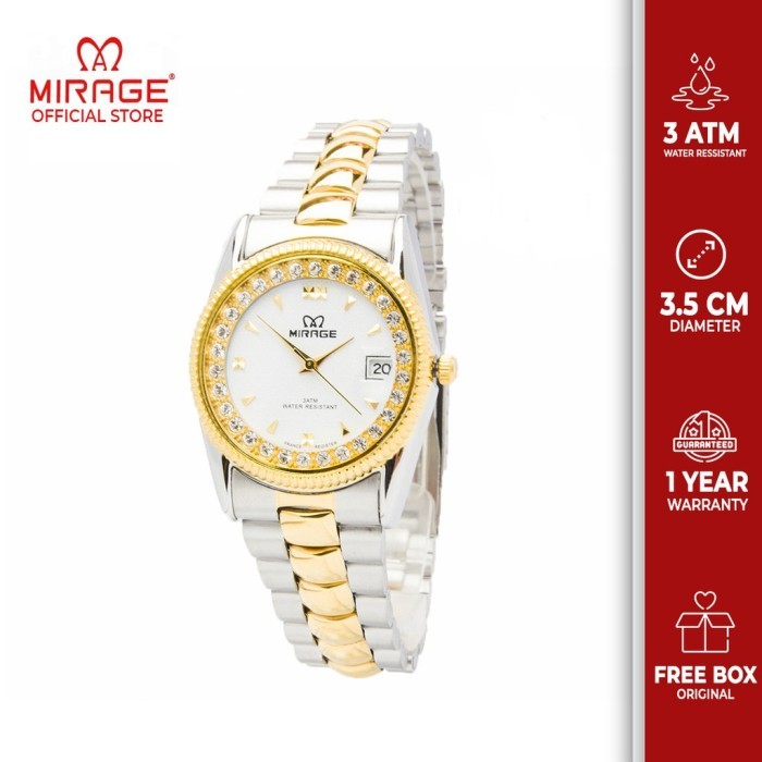 MIRAGE JAM TANGAN WANITA RX COMB SILVER/GOLD/WHITE