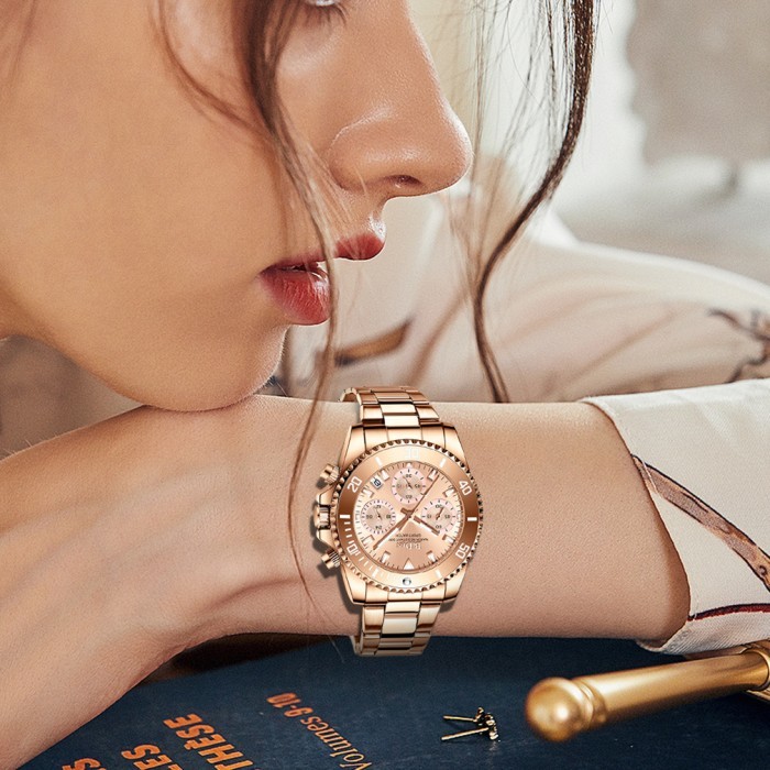 JAM TANGAN WANITA BIDEN ATAS BISNIS 3 ATM TAHAN AIR MODE JAM TANGAN