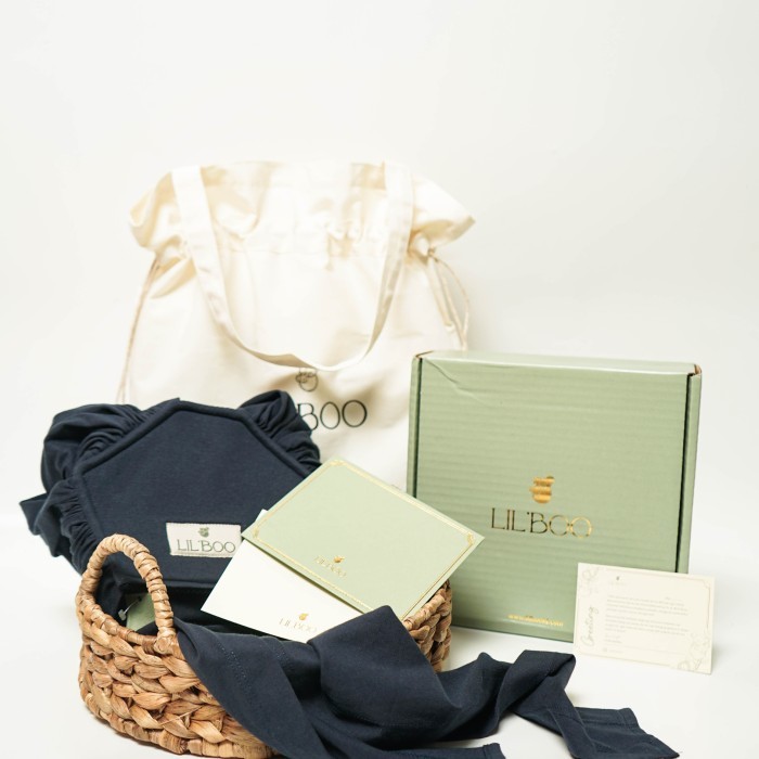 LIL BOO INSTANT BABY WRAP NAVY/ GENDONGAN BAYI INSTAN M-SHAPE