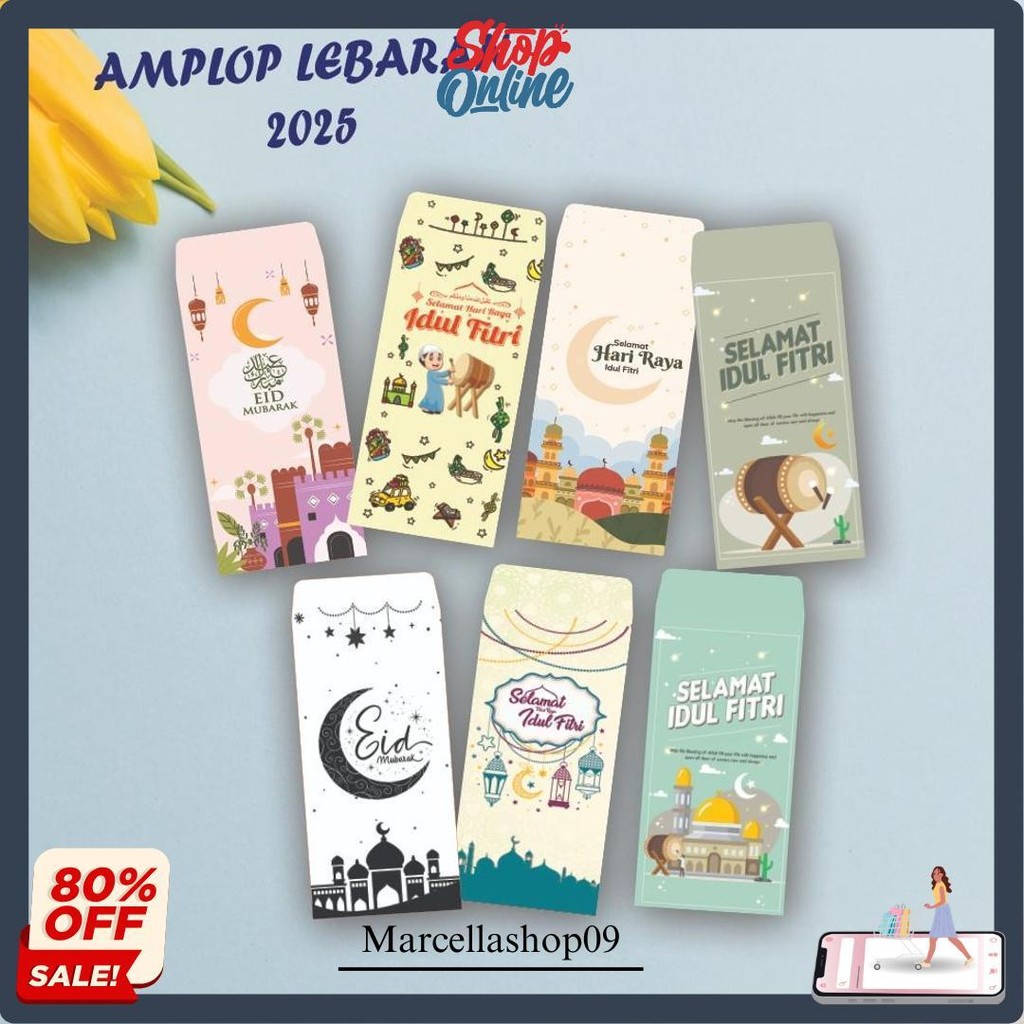 

(10 Pcs) Amplop Lebaran/Amplop Aestetic/Eid Mubarak/Ramadan/Kareem/Idul Fitri/Amplop Unik Gratis Ongkir